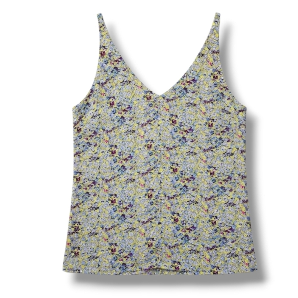 CaBi women's yellow multicolor floral lined tank top - xs
